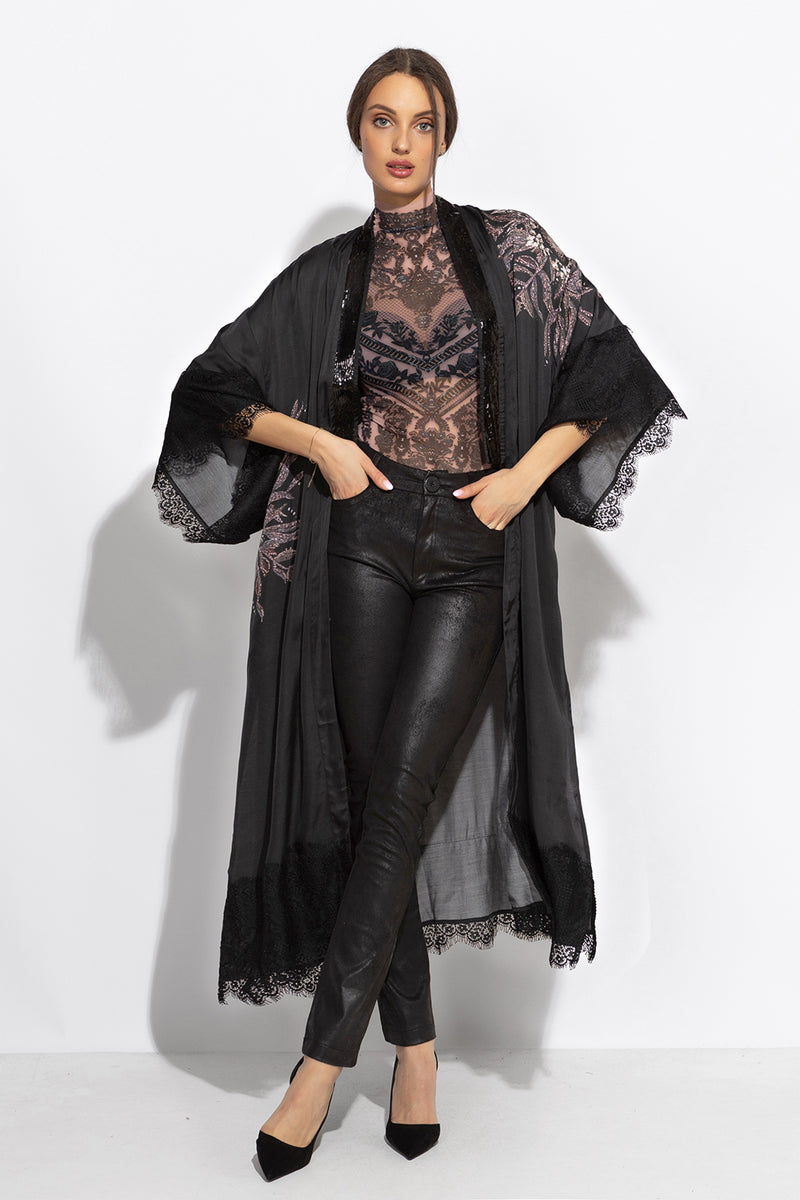 SHORT SLEEVE MESH BODYSUIT - GRAFFITI POWDER JIORO БОДИ С КЪС РЪКАВ ОТ МРЕЖА - GRAFFITI POWDER JIORO