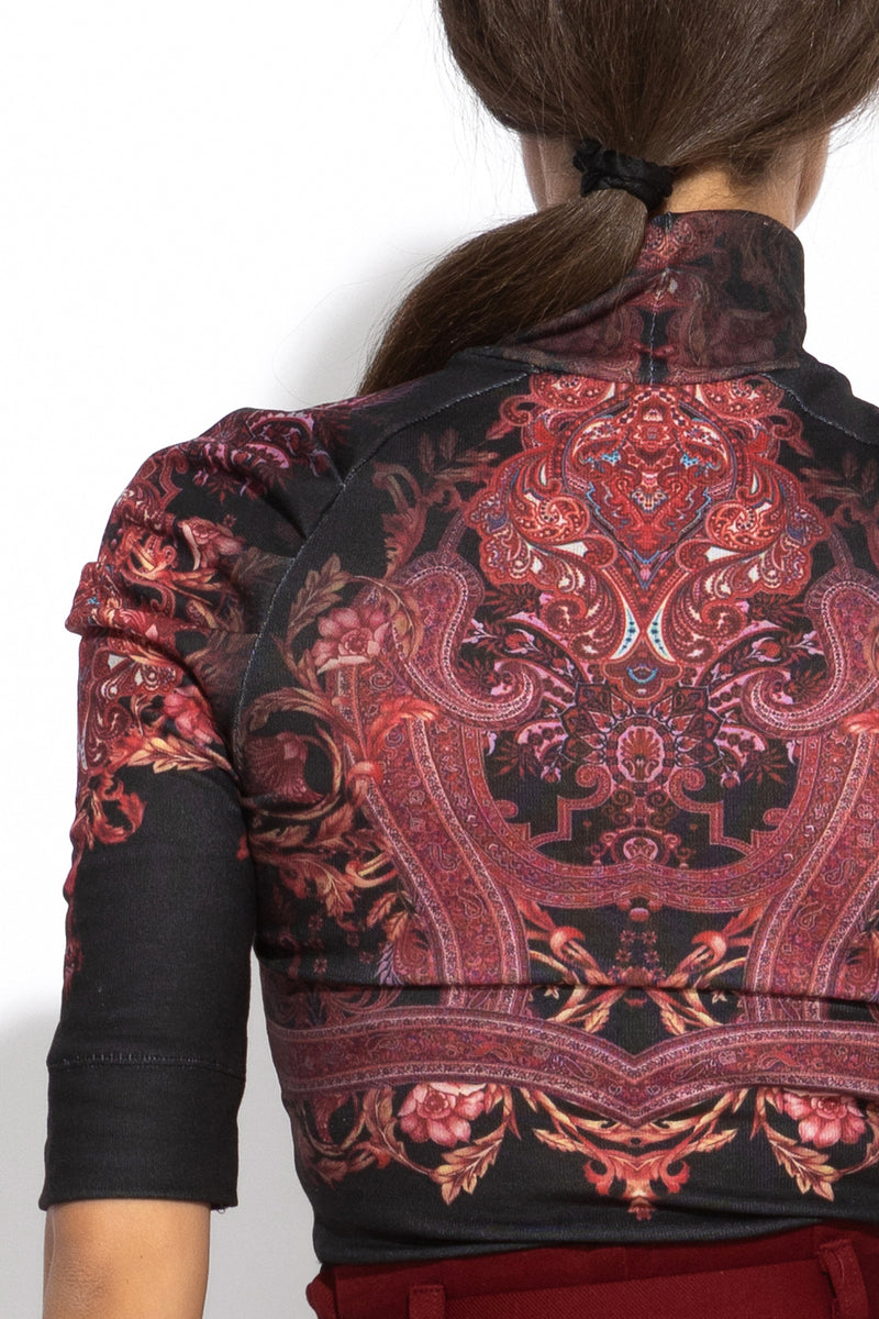 SIGNATURE PRINTED BLOUSE - PAISLEY DARK JIORO ТОП С ПРИНТ - PAISLEY DARK JIORO