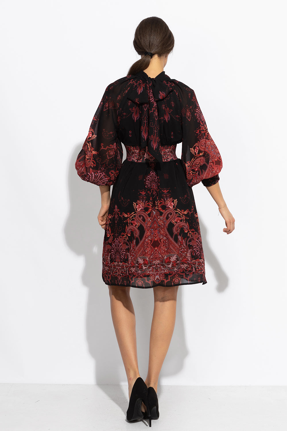 RELAXED FIT DRESS WITH RAGLAN SLEEVES - PAISLEY DARK JIORO СВОБОДНА РОКЛЯ С РЕГЛАН РЪКАВ - PAISLEY DARK JIORO