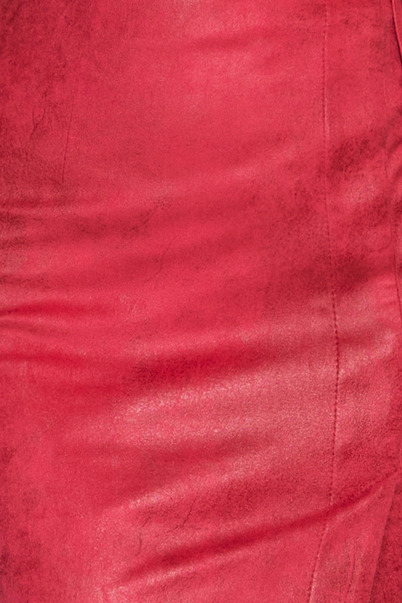 SUEDE-EFFECT CYCLAMEN WRAP SKIRT - ESSENTIALS JIORO АСИМЕТРИЧНА ПОЛА ОТ МАТЕРИЯ С ВЕЛУРЕН ЕФЕКТ В ЦВЯТ ЦИКЛАМА – ESSENTIALS JIORO