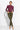 BLOUSE WITH GATHERED NECKLINE AND LOGO PRINT - BURGUNDY LOGO JIORO БЛУЗА ОТ ФИНО ПЛЕТИВО - BURGUNDY LOGO JIORO