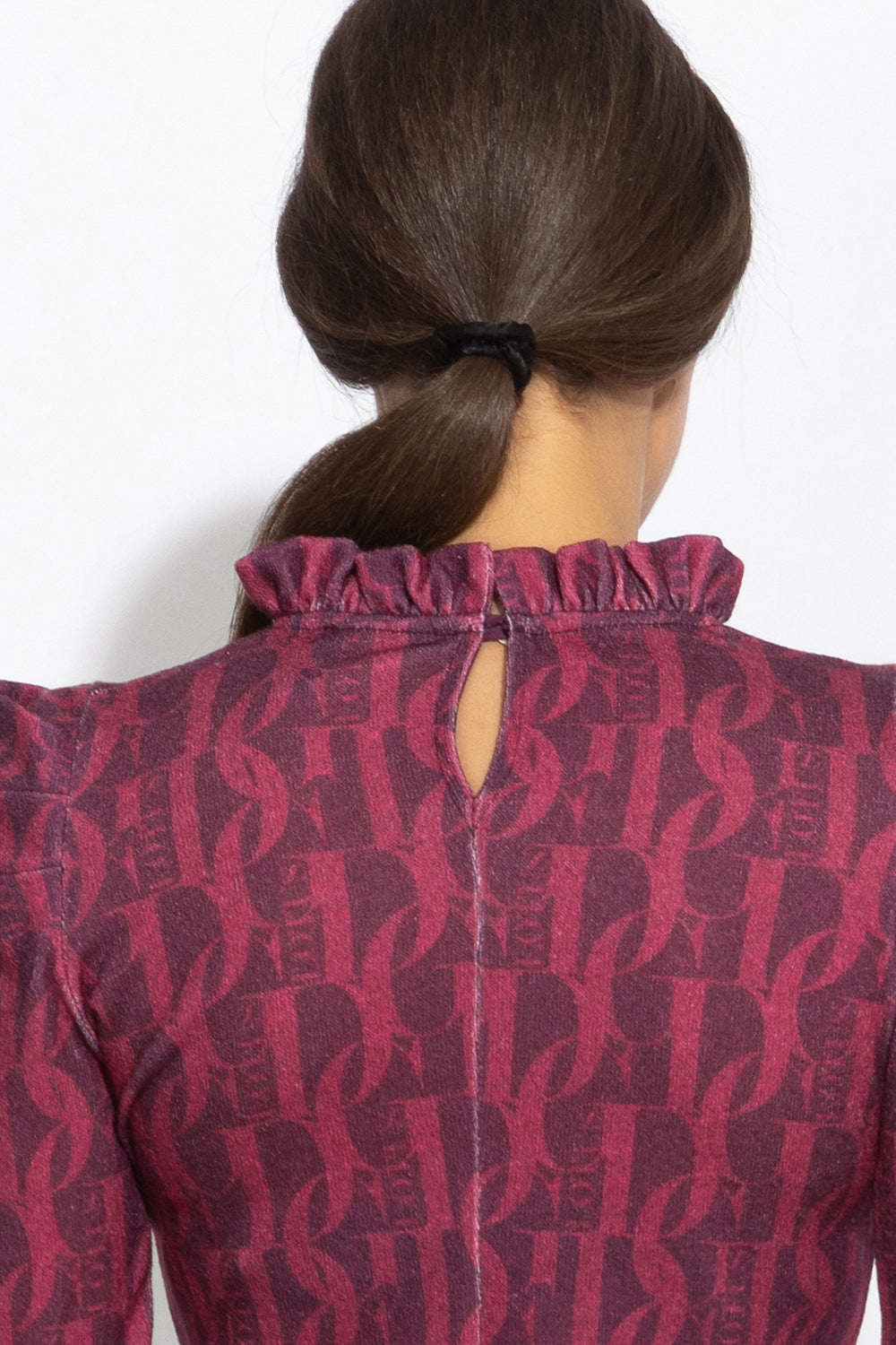 БЛУЗА ОТ ФИНО ПЛЕТИВО - BURGUNDY LOGO