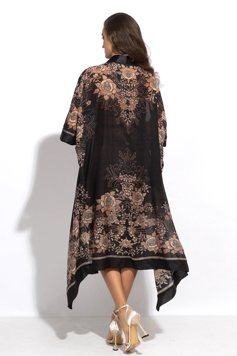 SILK COTTON KIMONO - GOLDEN ROSES JIORO КИМОНО ОТ КОПРИНА И ПАМУК - GOLDEN ROSES JIORO