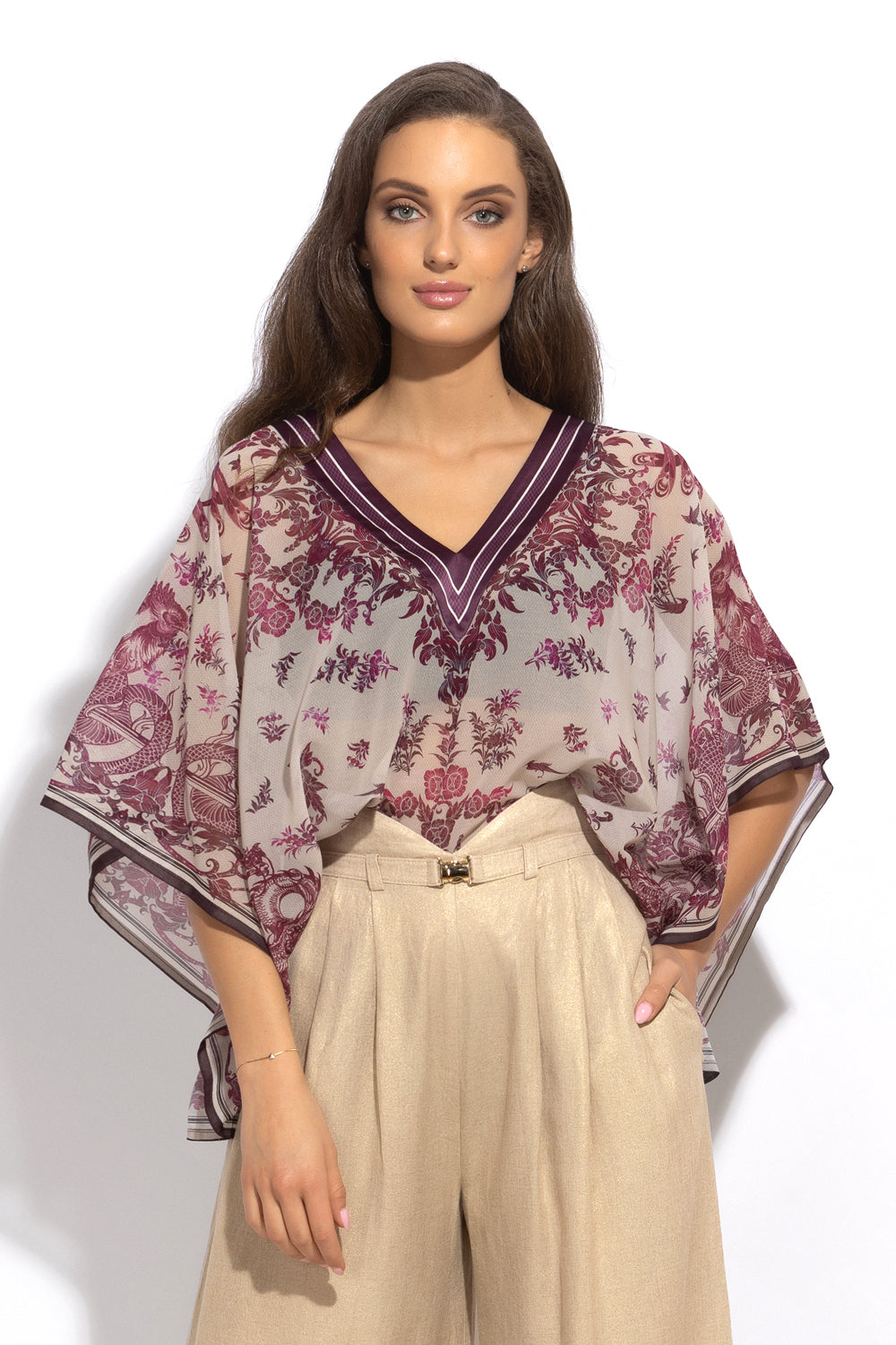 CHIFFON TUNIC - ASIA BORDEAUX