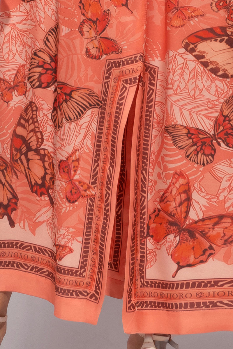 КИМОНО ОТ ВИСКОЗА С ШАЛ ЯКА И ДРАПИРАН ГРЪБ - PAPAYA BUTTERFLIES