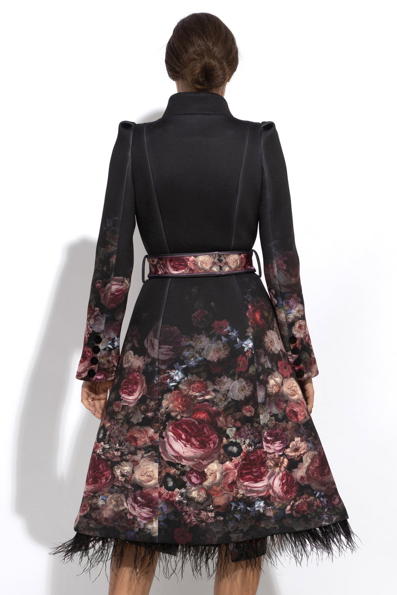 SCUBA NEOPREN COAT - VINTAGE FLOWERS