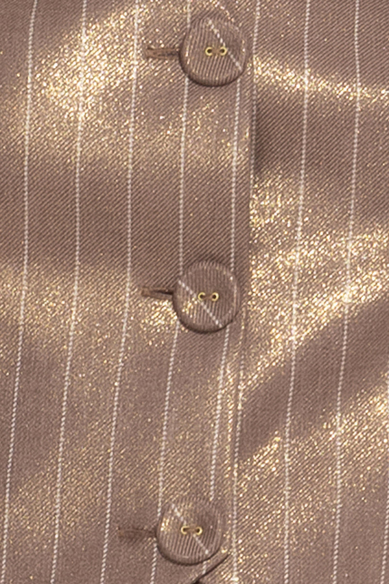 STRIPED VISCOSE BLEND VEST IN BEIGE - ESSENTIALS JIORO ЕЛЕК РАЙЕ ОТ ВИСКОЗНА СМЕС В БЕЖОВО - ESSENTIALS JIORO