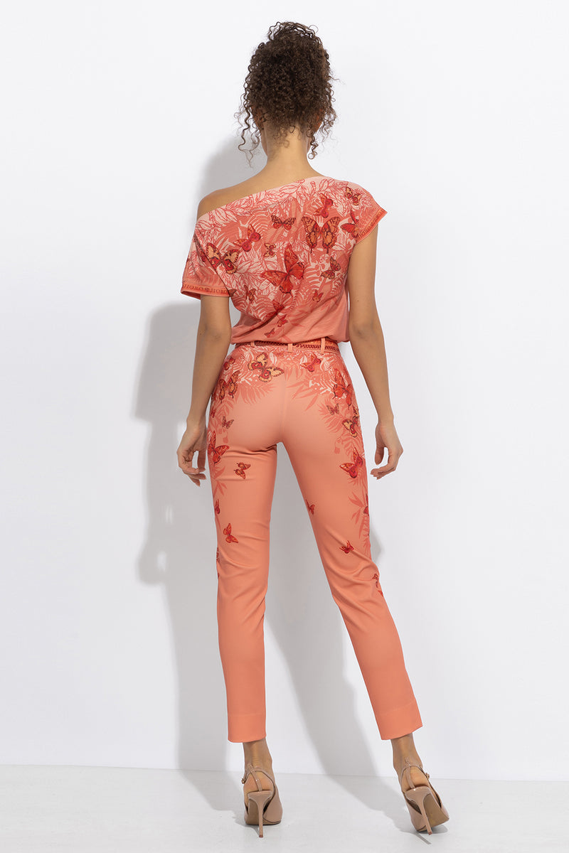 БЛУЗА С ПАДНАЛО РАМО И СВОБОДНА КРОЙКА - PAPAYA BUTTERFLIES