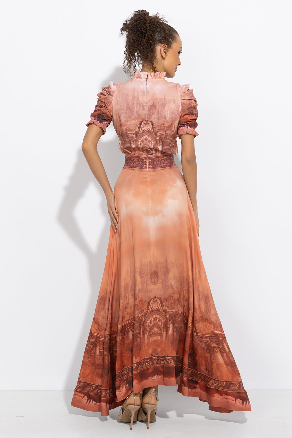 LONG VISCOSE SKIRT WITH ELASTIC WAIST AND SIDE POCKETS - ANCIENT TOWN