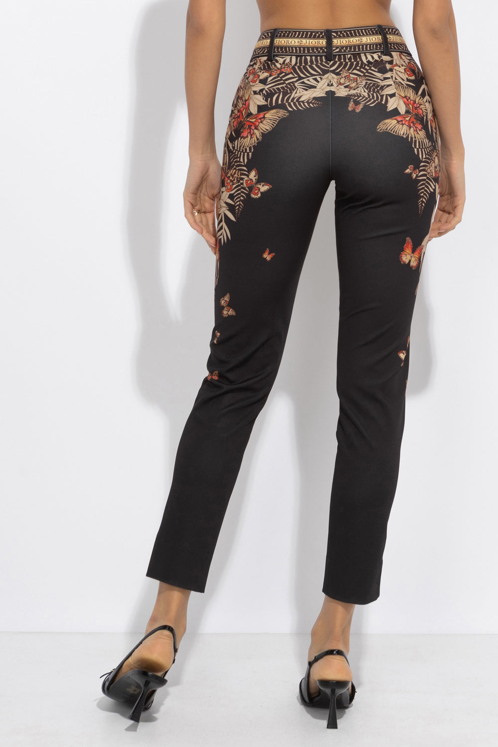 CLASSIC VISCOSE PANTS - MIDNIGHT BUTTERFLIES JIORO КЛАСИЧЕСКИ ПАНТАЛОН ОТ ВИСКОЗА - MIDNIGHT BUTTERFLIES JIORO