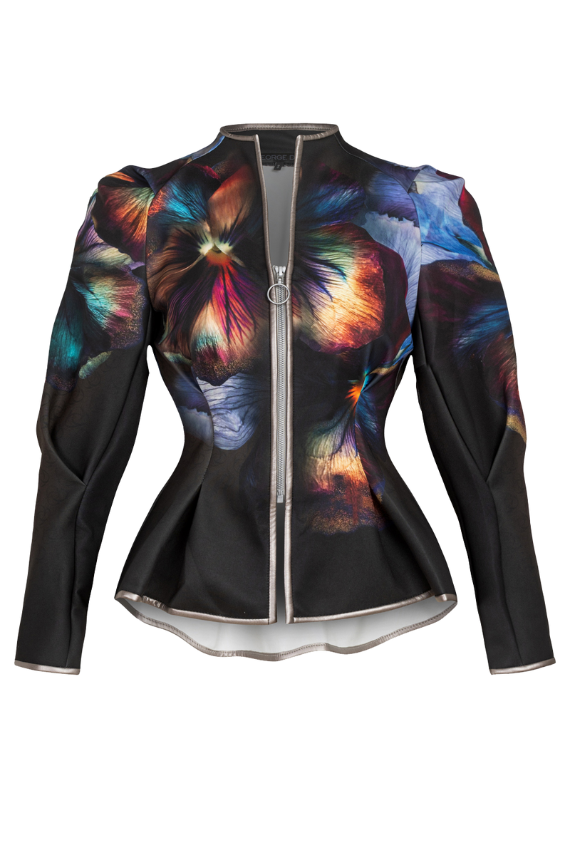 FITTED SCUBA NEOPREN BLAZER - VIOLET JIORO ВТАЛЕН БЛЕЙЗЕР ОТ СКУБА НЕОПРЕН С ЦИП - VIOLET JIORO