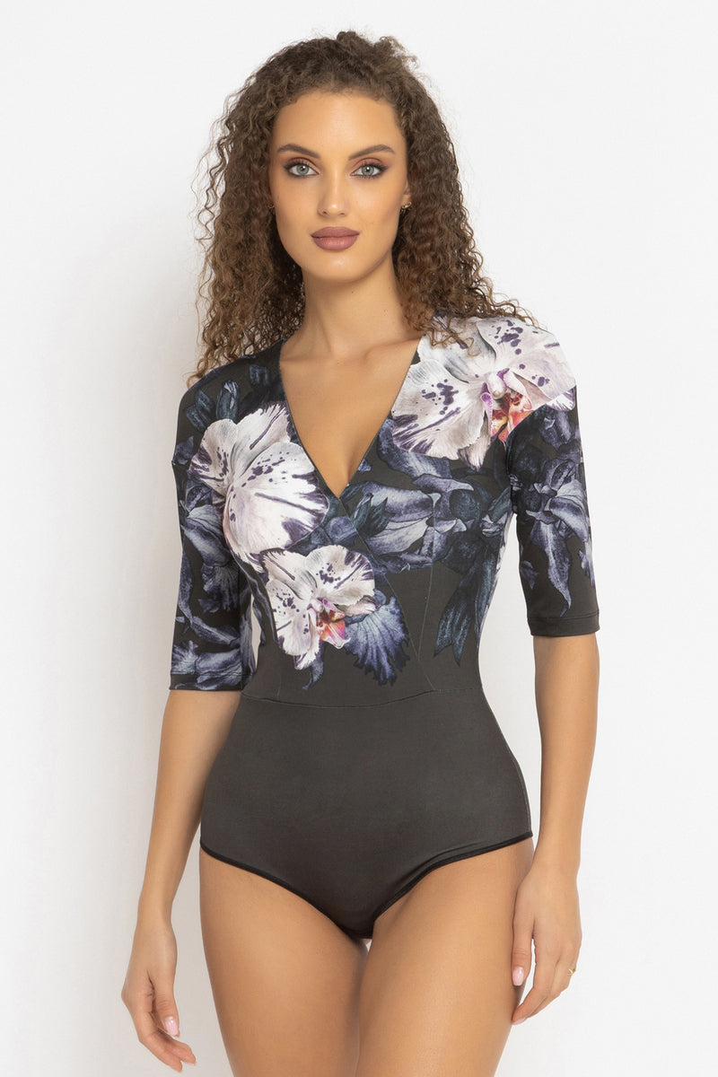 WRAPPED V-NECK BODYSUIT - ORCHID ICE JIORO БОДИ С V-ДЕКОЛТЕ - ORCHID ICE JIORO