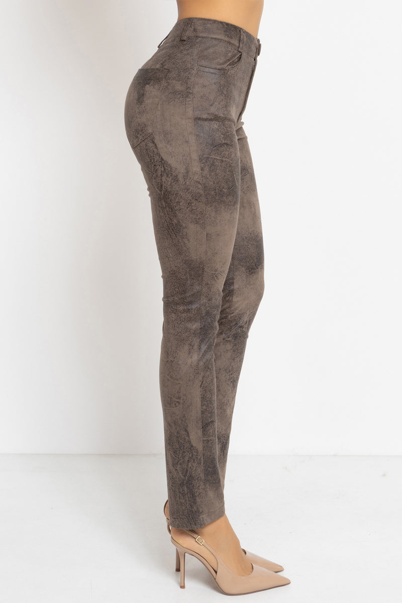 SKINNY 5-POCKET PANTS IN MOCHA - ESSENTIALS JIORO СЛИМ ПАНТАЛОН ОТ ВЕЛУР В МОКА - ESSENTIALS JIORO