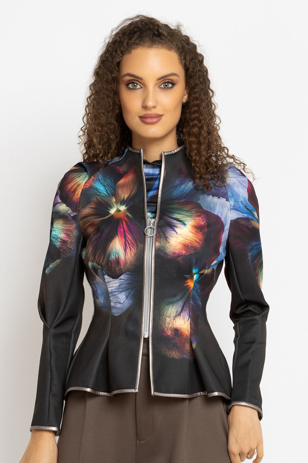 FITTED SCUBA NEOPREN BLAZER - VIOLET JIORO ВТАЛЕН БЛЕЙЗЕР ОТ СКУБА НЕОПРЕН С ЦИП - VIOLET JIORO