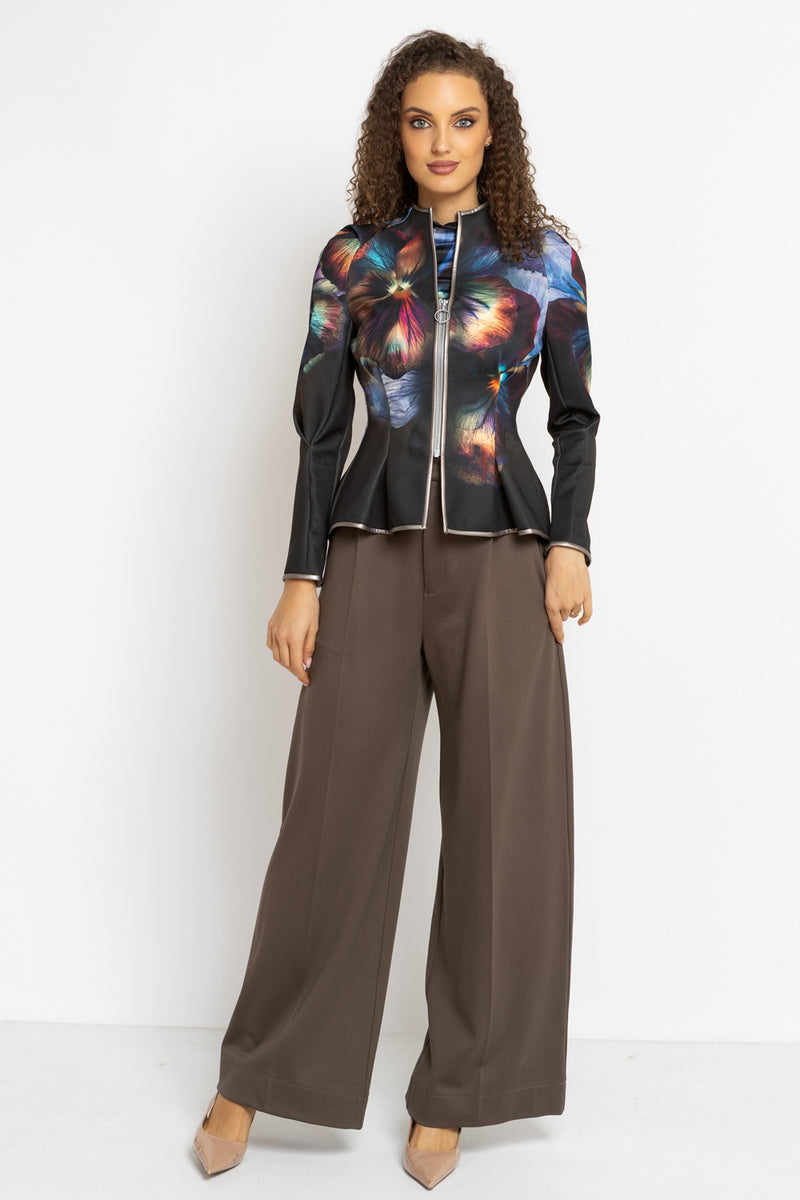 VISCOSE BLEND HIGH-WAISTED TROUSERS IN MOCHA - ESSENTIALS JIORO ШИРОК ПАНТАЛОН ОТ ВИСКОЗА С ВИСОКА ТАЛИЯ В МОКА - ESSENTIALS JIORO