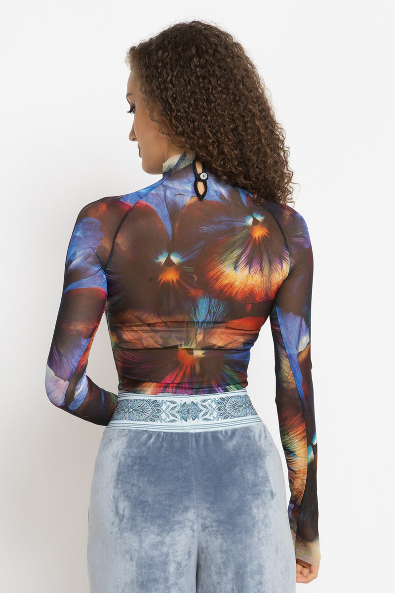 LONG SLEEVE MESH BODYSUIT - VIOLET JIORO БОДИ ОТ МРЕЖА С ДЪЛЪГ РЪКАВ - VIOLET JIORO