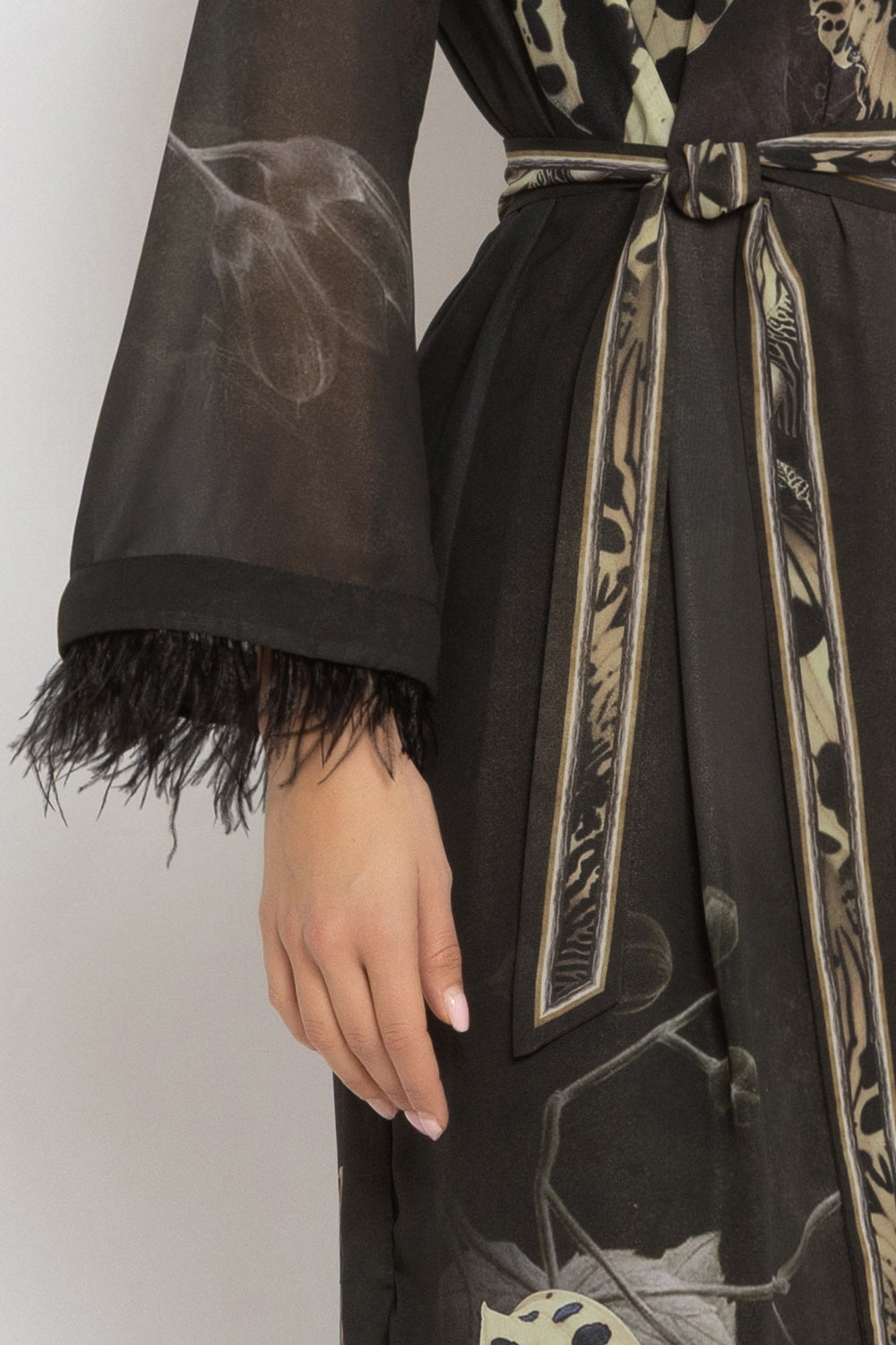 РОКЛЯ КАФТАН ОТ ФРЕНСКИ ШИФОН - LEO ORCHID