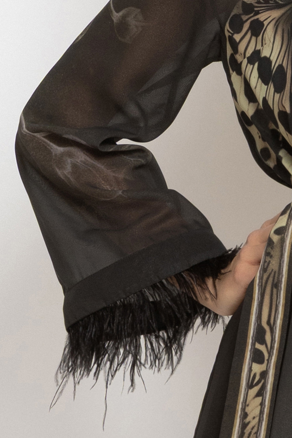 РОКЛЯ КАФТАН ОТ ФРЕНСКИ ШИФОН - LEO ORCHID