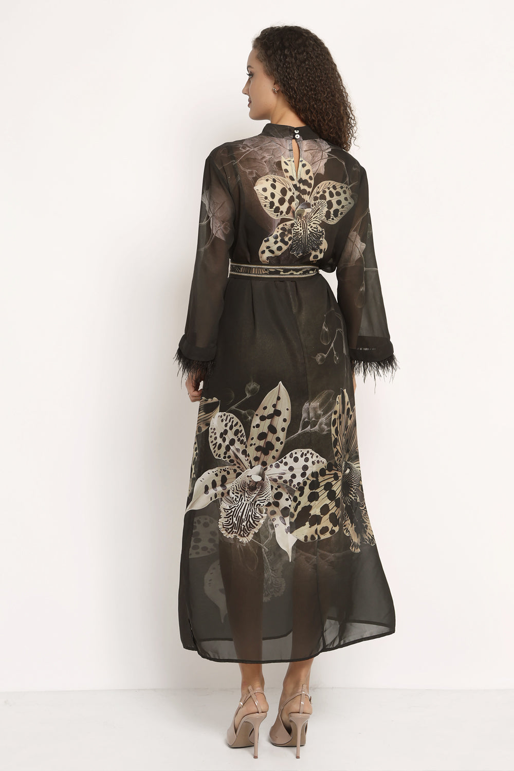 РОКЛЯ КАФТАН ОТ ФРЕНСКИ ШИФОН - LEO ORCHID