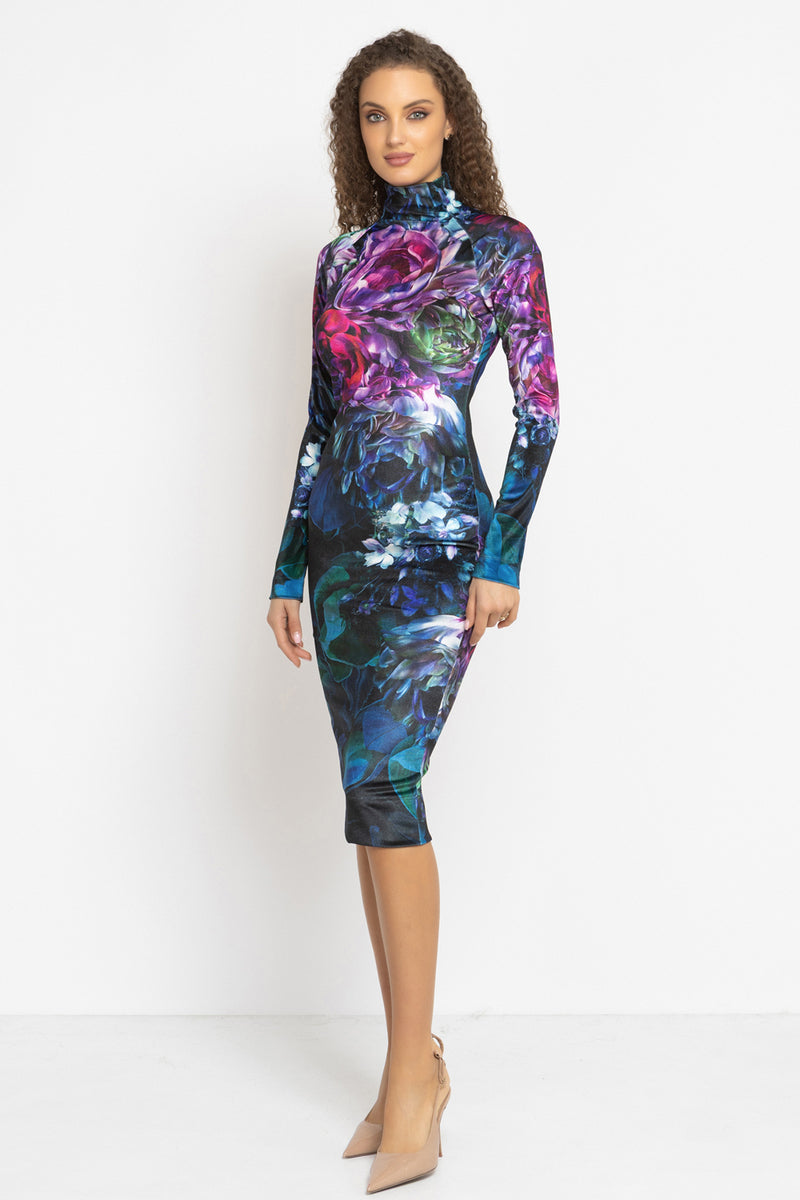 LONG SLEEVES VELVET DRESS - PEONIES JIORO ВТАЛЕНА РОКЛЯ ОТ КАДИФЕ - PEONIES JIORO