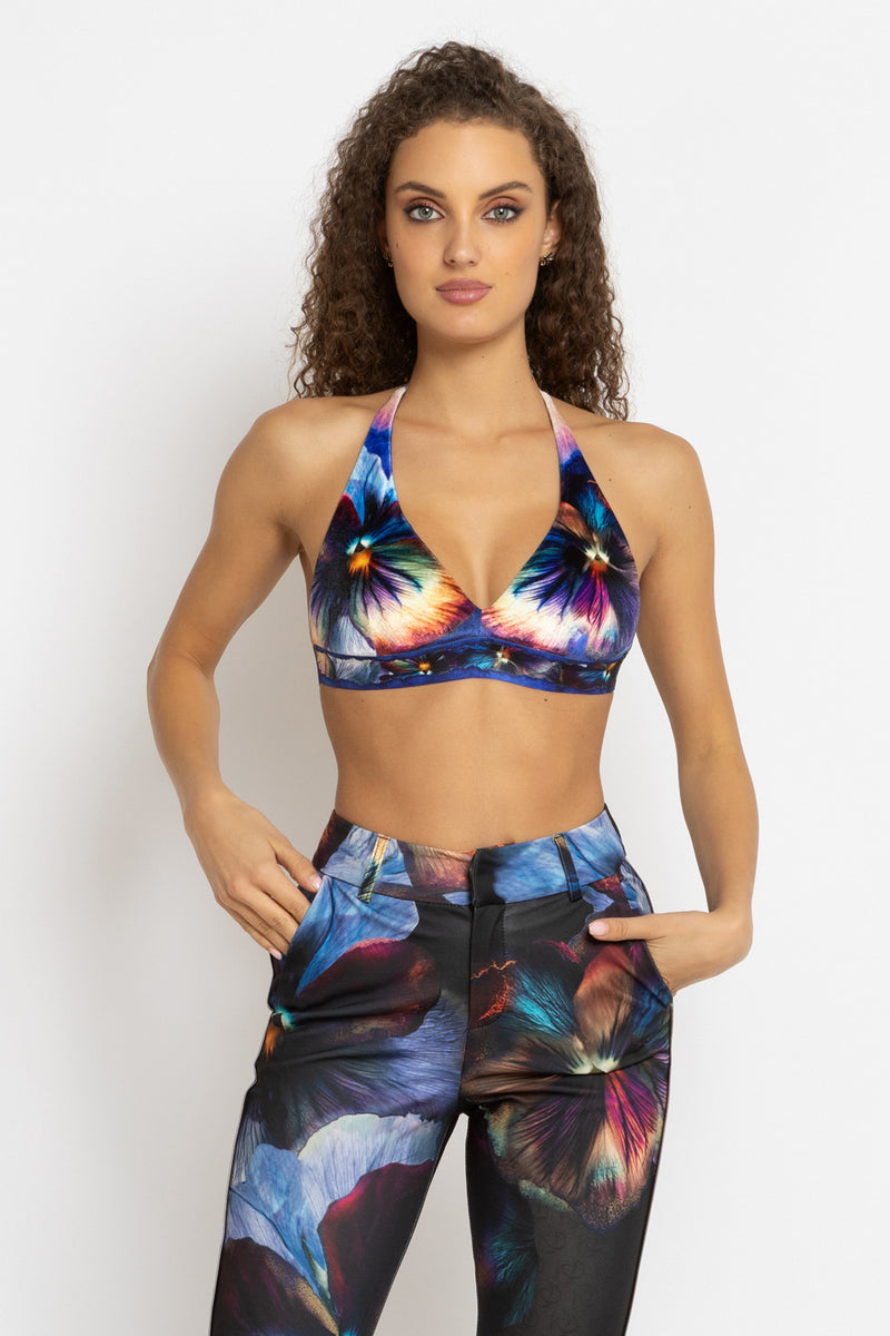 TRIANGLE VELVET TOP - VIOLET JIORO ГОРНИЩЕ НА БАНСКИ ТИП ТРИЪГЪЛНИК ОТ ПЛЮШ - VIOLET JIORO