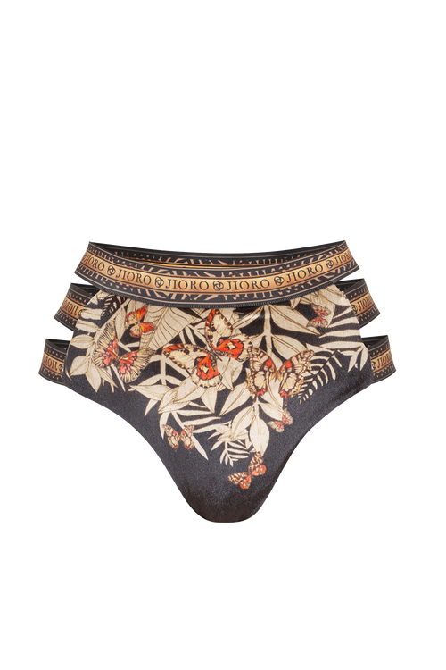 VELVET BIKINI-STYLE BOTTOM - MIDNIGHT BUTTERFLIES