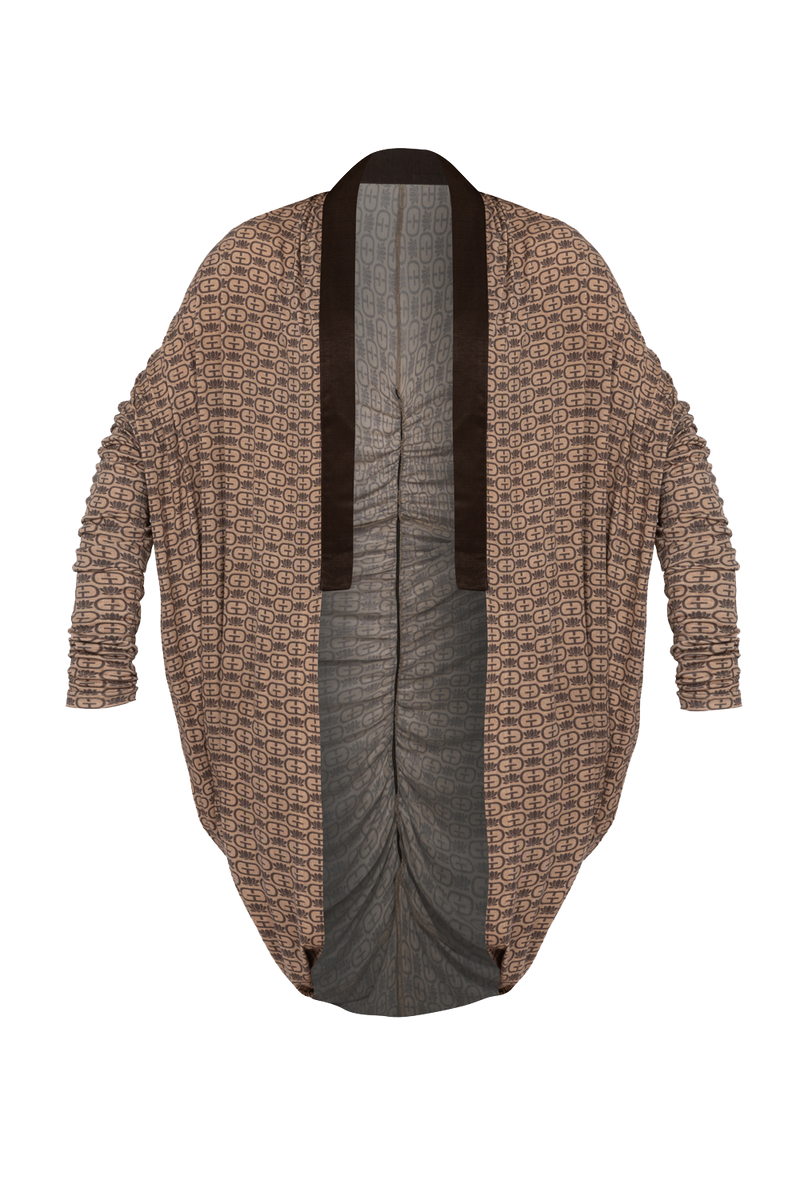 MODAL RELAXED CARDIGAN - MOCHA MOUSSE LOGO JIORO СВОБОДНА ЖИЛЕТКА ОТ МОДАЛ - MOCHA MOUSSE LOGO JIORO