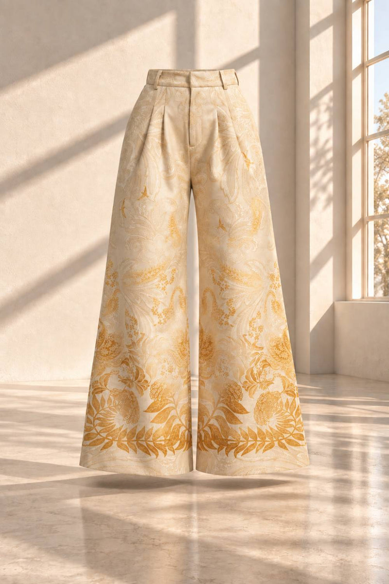 HIGH-WAIST WIDE-LEG PANTS - SUNSET