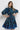 FLARED LYOCELL MIDI DRESS WITH BOW AND VOLUMINOUS SLEEVES - SHADES OF BLUE JIORO РАЗКРОЕНА МИДИ РОКЛЯ ОТ ЛИОСЕЛ С ПАНДЕЛКА И ОБЕМНИ РЪКАВИ - SHADES OF BLUE JIORO