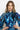 BOHEMIAN BLOUSE WITH PUFF SLEEVES AND TIE-FRONT COLLAR - SHADES OF BLUE JIORO БОХЕМСКА РИЗА ОТ ШИФОН С БОГАТИ РЪКАВИ И ВРЪЗКА - SHADES OF BLUE JIORO
