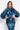 BOHEMIAN BLOUSE WITH PUFF SLEEVES AND TIE-FRONT COLLAR - SHADES OF BLUE JIORO БОХЕМСКА РИЗА ОТ ШИФОН С БОГАТИ РЪКАВИ И ВРЪЗКА - SHADES OF BLUE JIORO