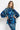 BOHEMIAN BLOUSE WITH PUFF SLEEVES AND TIE-FRONT COLLAR - SHADES OF BLUE JIORO БОХЕМСКА РИЗА ОТ ШИФОН С БОГАТИ РЪКАВИ И ВРЪЗКА - SHADES OF BLUE JIORO