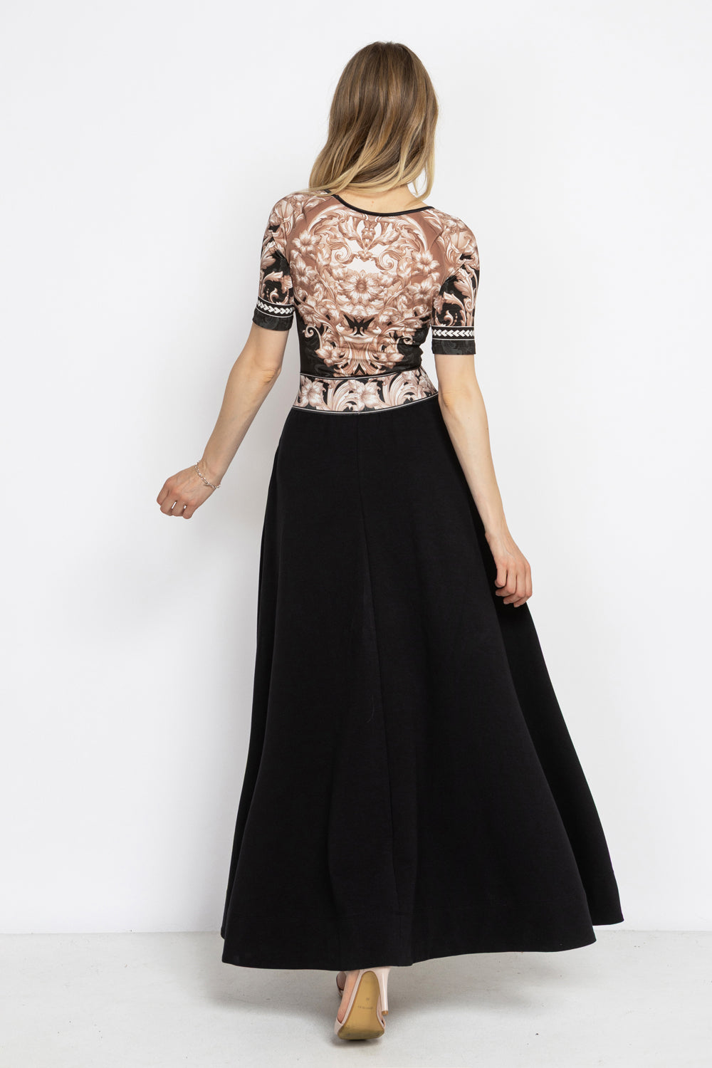LONG BLACK COTTON A-LINE SKIRT - ESSENTIALS