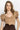 GOLD LUREX V-NECK TOP WITH PUFF SLEEVES - ESSENTIALS JIORO ТОП ОТ ЗЛАТИСТ ЛУРЕКС С БУФАН РЪКАВИ - ESSENTIALS JIORO