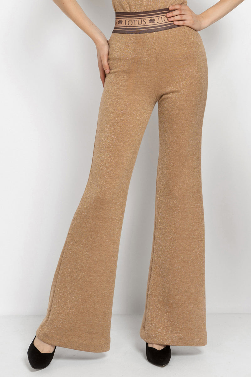 GOLD LUREX CHARLESTON PANTS - ESSENTIALS JIORO ПАНТАЛОН ТИП ЧАРЛСТОН ОТ ЗЛАТИСТ ЛУРЕКС - ESSENTIALS JIORO