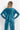 DUSTY TEAL RELAXED V-NECK VELVET TOP WITH SHADES OF BLUE PRINT TRIM - ESSENTIALS JIORO СВОБОДЕН ТОП ОТ КАДИФЕ В ЦВЯТ ТИЙЛ С КАНТ SHADES OF BLUE - ESSENTIALS JIORO
