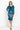 DUSTY TEAL RELAXED V-NECK VELVET TOP WITH SHADES OF BLUE PRINT TRIM - ESSENTIALS JIORO СВОБОДЕН ТОП ОТ КАДИФЕ В ЦВЯТ ТИЙЛ С КАНТ SHADES OF BLUE - ESSENTIALS JIORO