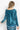 DUSTY TEAL RELAXED V-NECK VELVET TOP WITH SHADES OF BLUE PRINT TRIM - ESSENTIALS JIORO СВОБОДЕН ТОП ОТ КАДИФЕ В ЦВЯТ ТИЙЛ С КАНТ SHADES OF BLUE - ESSENTIALS JIORO