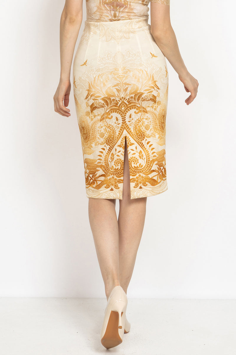 KNEE-LENGTH SCUBA PENCIL SKIRT - SUNSET JIORO ПОЛА ОТ СКУБА НЕОПРЕН ДО КОЛЯНОТО - SUNSET JIORO