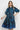 FLARED LYOCELL MIDI DRESS WITH BOW AND VOLUMINOUS SLEEVES - SHADES OF BLUE JIORO РАЗКРОЕНА МИДИ РОКЛЯ ОТ ЛИОСЕЛ С ПАНДЕЛКА И ОБЕМНИ РЪКАВИ - SHADES OF BLUE JIORO