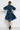 FLARED LYOCELL MIDI DRESS WITH BOW AND VOLUMINOUS SLEEVES - SHADES OF BLUE JIORO РАЗКРОЕНА МИДИ РОКЛЯ ОТ ЛИОСЕЛ С ПАНДЕЛКА И ОБЕМНИ РЪКАВИ - SHADES OF BLUE JIORO