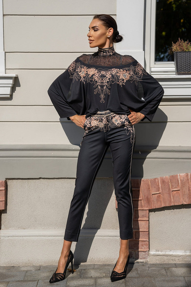 FREE BLOUSE - GOLDEN ROSES JIORO ШИРОКА ПРИЛЕП БЛУЗА С МРЕЖЕСТА ПЛАТКА - GOLDEN ROSES JIORO