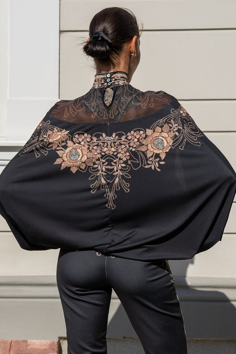 FREE BLOUSE - GOLDEN ROSES JIORO ШИРОКА ПРИЛЕП БЛУЗА С МРЕЖЕСТА ПЛАТКА - GOLDEN ROSES JIORO