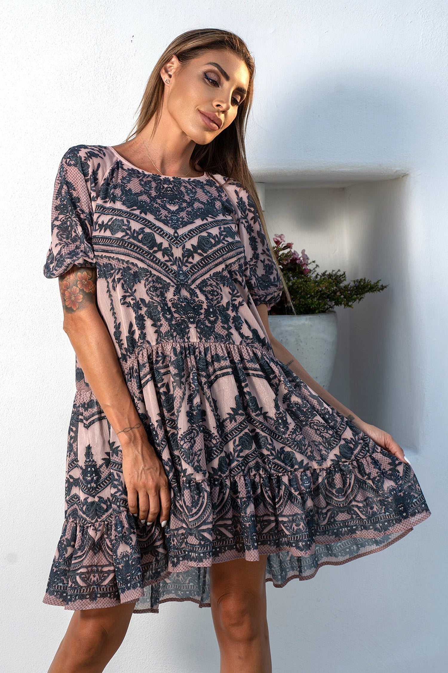 FREE SILHOUETTE DRESS - GRAFFITI POWDER