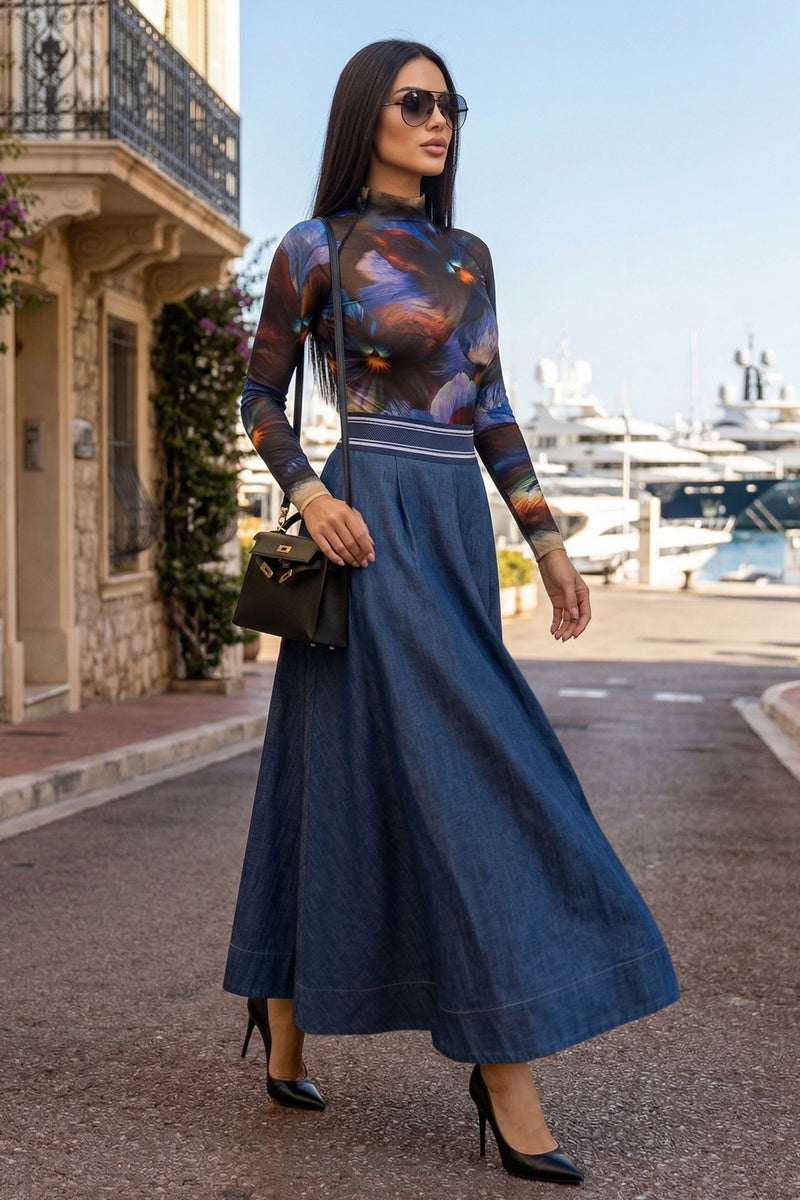 LONG SLEEVE MESH BODYSUIT - VIOLET