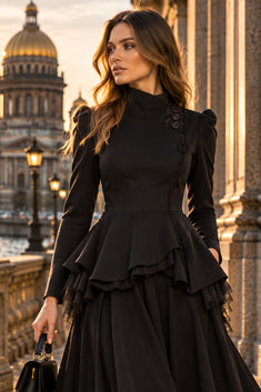 ASYMMETRIC MODAL PEPLUM BLAZER IN BLACK - ESSENTIALS