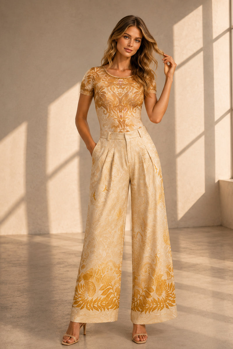 SHORT-SLEEVE BODYSUIT WITH MODAL LINING - SUNSET JIORO БОДИ С КЪС РЪКАВ И ПОДПЛАТА ОТ МОДАЛ - SUNSET JIORO