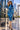 HIGH-NECK MIDI VELVET DRESS WITH LONG RAGLAN SLEEVES - SHADES OF BLUE JIORO МИДИ РОКЛЯ ОТ КАДИФЕ С ВИСОКА ЯКА И ДЪЛГИ РЕГЛАН РЪКАВИ - SHADES OF BLUE JIORO