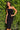BLACK COTTON MIDI DRESS WITH ASYMMETRICAL SHOULDERS AND STRAP BAROQUE PEARL - ESSENTIALS JIORO