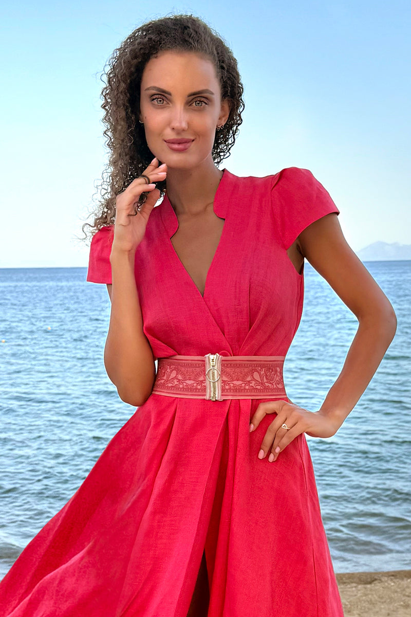 ЕЛАСТИЧЕН ШИРОК КОЛАН С ЦИП - BAROQUE CORAL